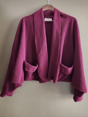 The Vermont Country Store Women's Burgandy Cardigan Shrug